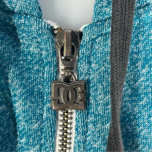 DC shoe hoodie sweater men'sMedium teal blue  skate y2k - Picture 3 of 8